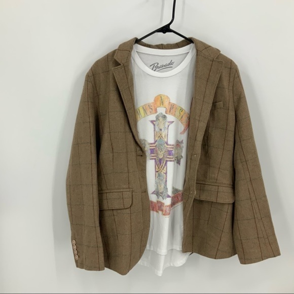 Eddie Bauer wool blend herringbone check double button lined blazer jack… - Picture 16 of 16